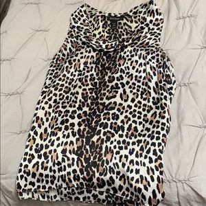White House black market sleeveless leopard blouse